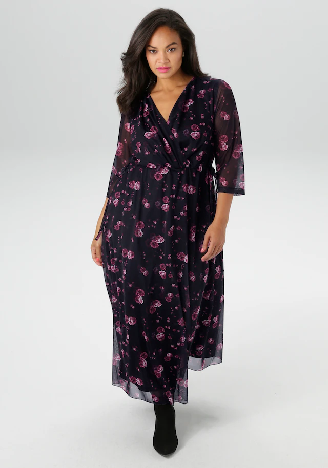 Aniston PLUS Midikleid In Mesh Qualität - NEUE KOLLEKTION