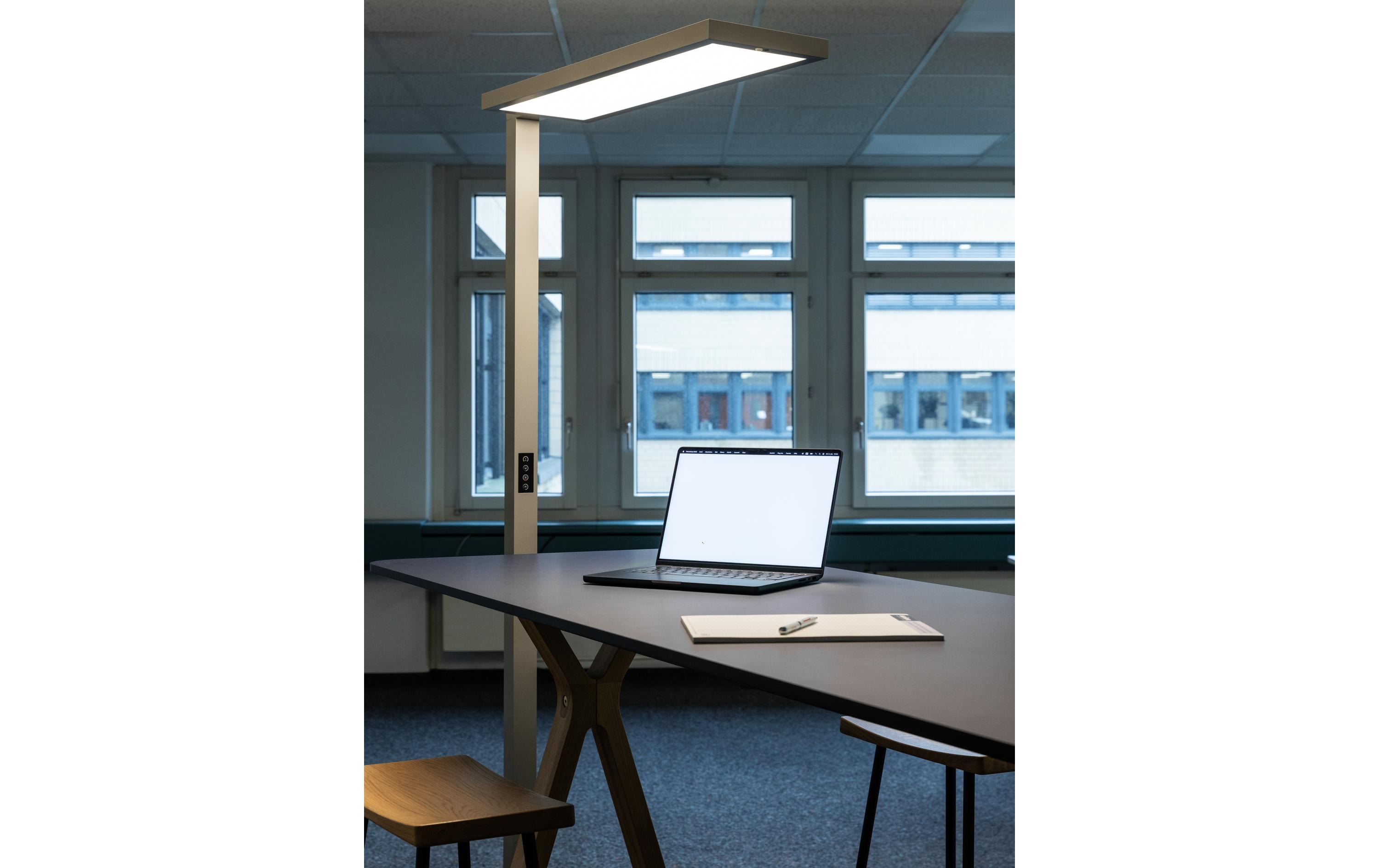 Bürostehleuchte HCL LED 100 W, Grau<br>Dimmbare Stehleuchte für Boden- und Deckenbeleuchtung
