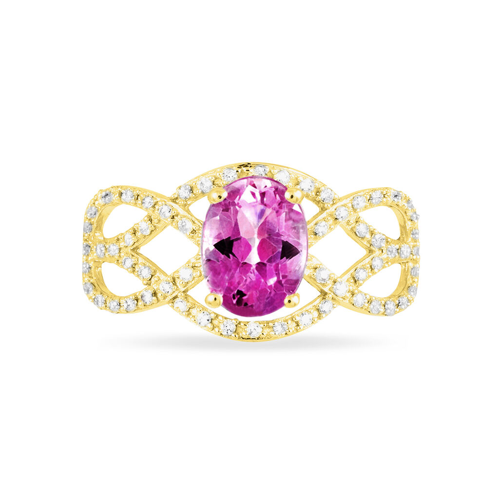 Bague Tina Or Jaune Topaze Et Diamant