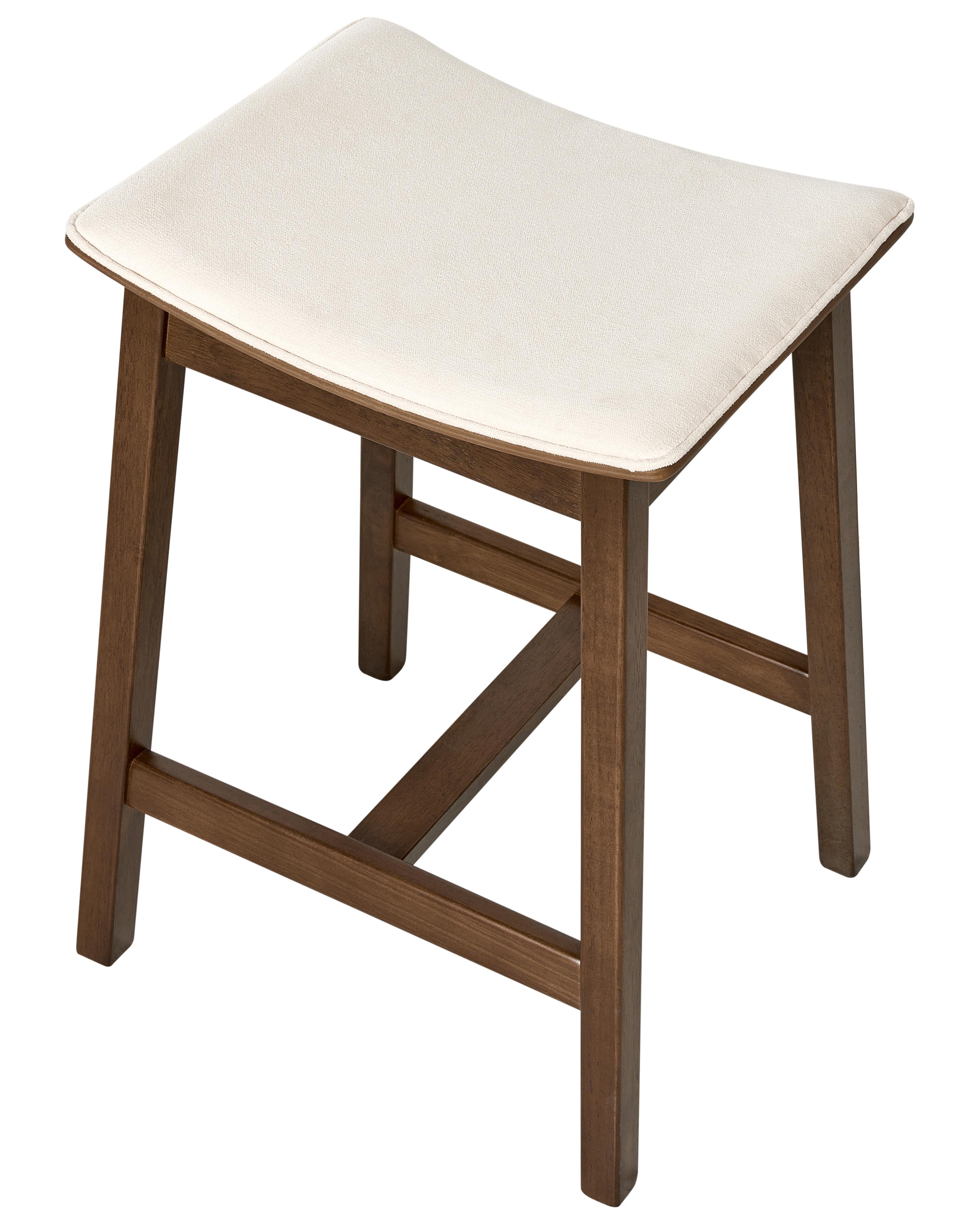 Set van 2 barkrukken DIXON Hout Gebroken wit/donkerbruin