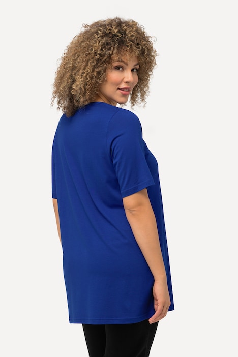 T-Shirt, Zierfalten, A-Linie, Rundhals, Halbarm, Modal
