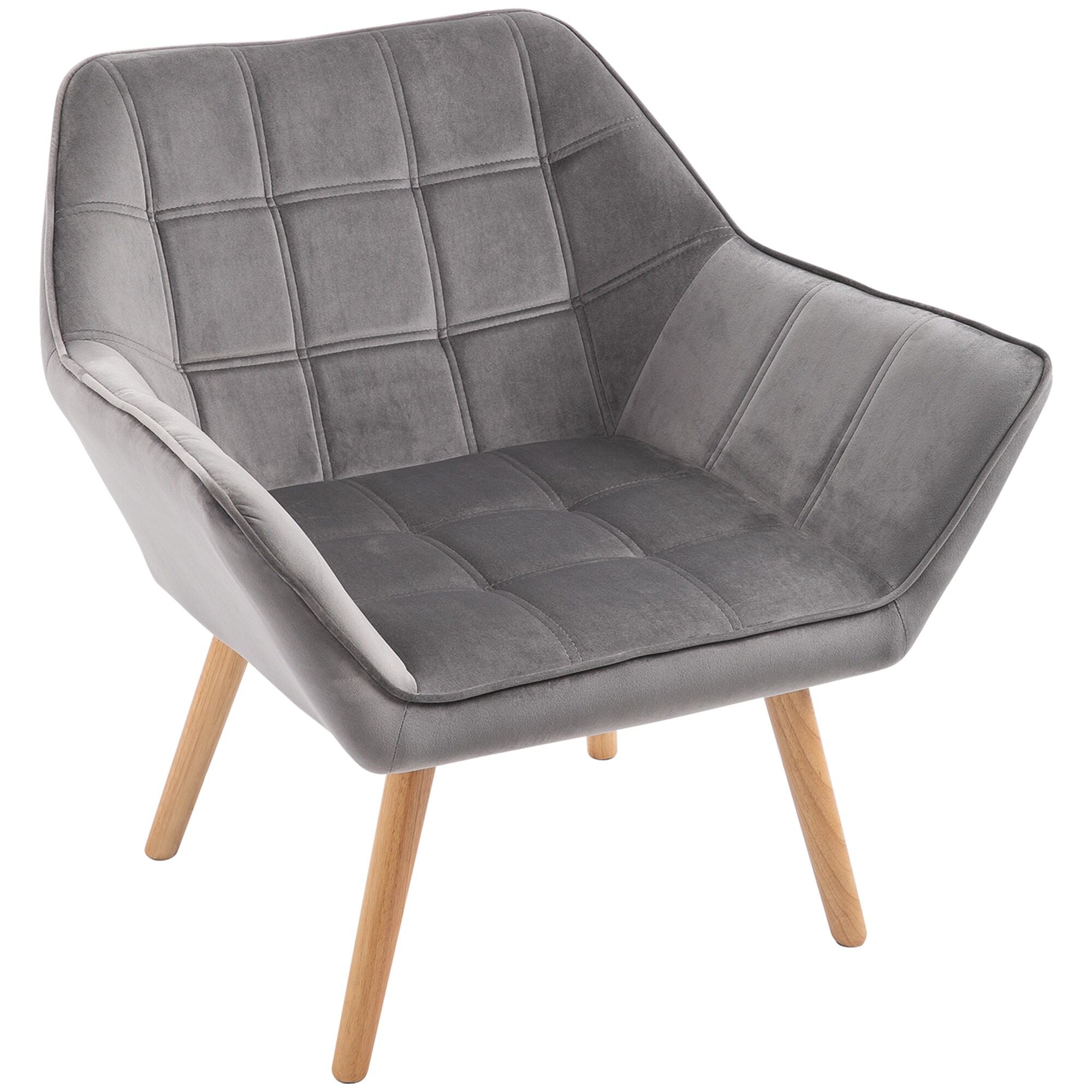 HOMCOM Polsterstuhl mit Armlehnen grau 64L x 62B x 72,5H cm