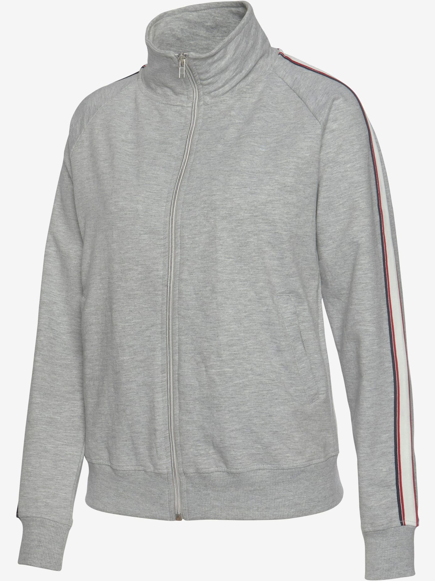 Veste sweat veste à col montant et rayures
