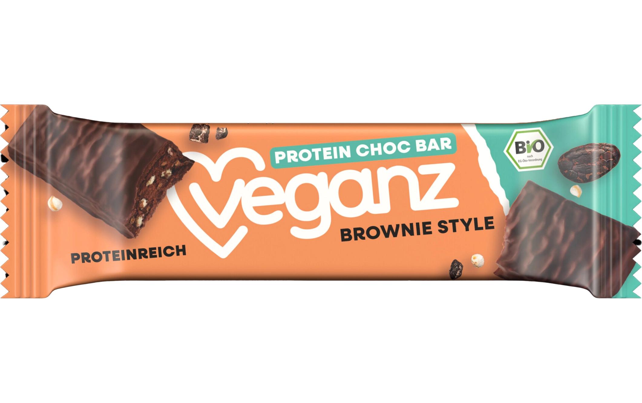 Riegel BiO HiProtein Brownie Style Brownie, 18 x 50 gBrownie-Riegel mit hohem Proteingehalt