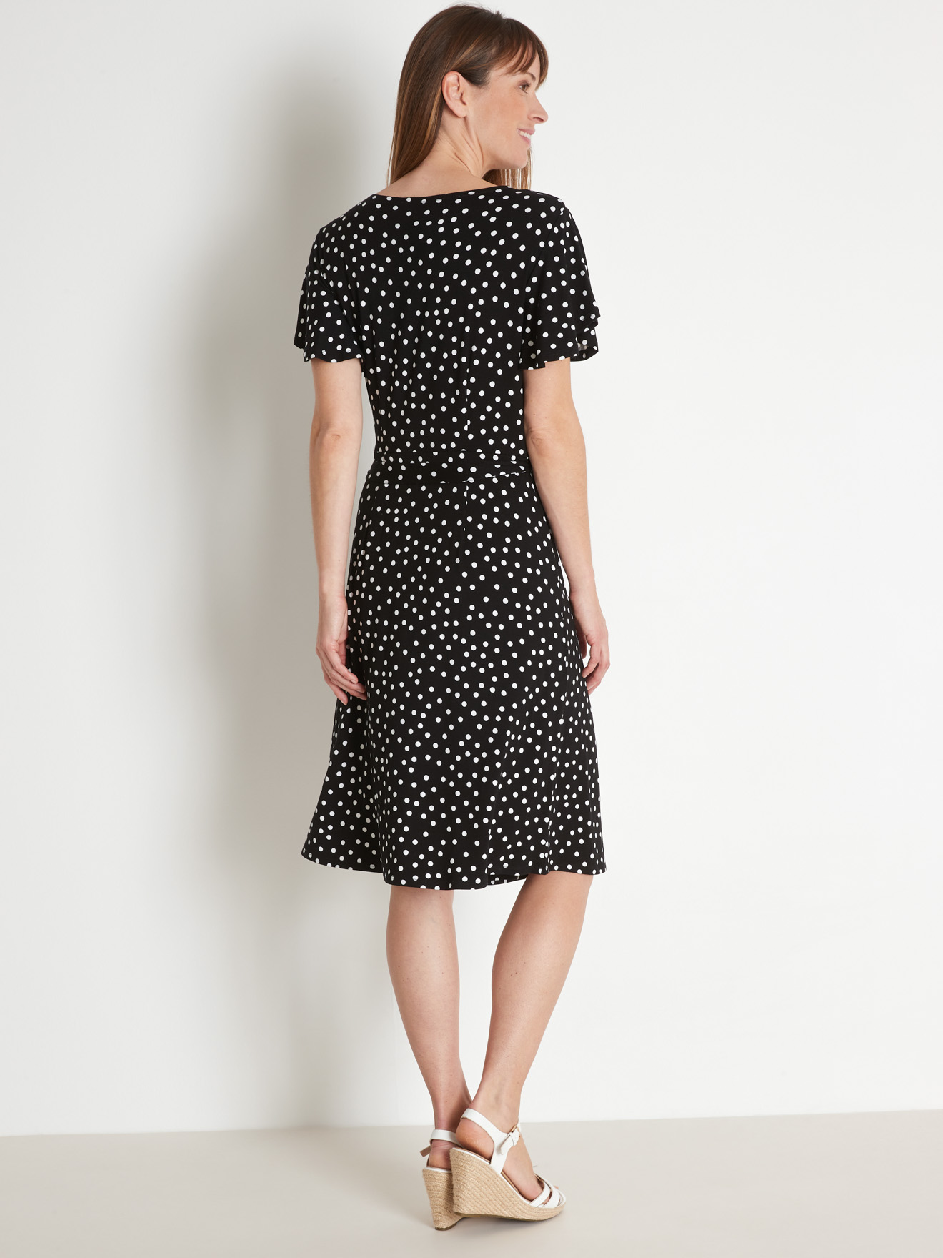 Robe effet cache-coeur en maille