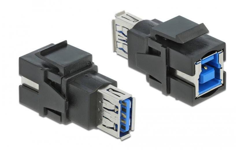 Keystone-Modul USB 3.0, A – B, (f-f) SchwarzDelock Keystone Modul USB 3.0 A Buchse > USB 3.0 B Buchse schwarz