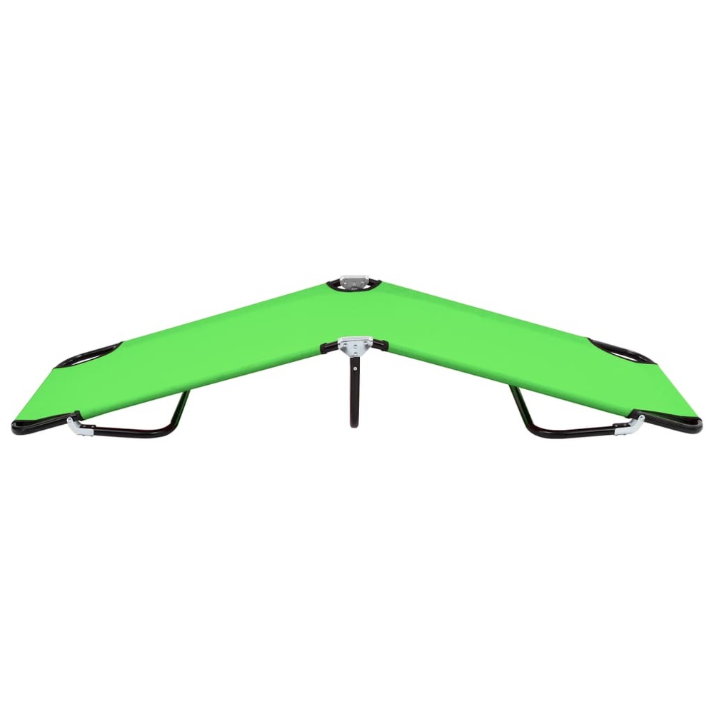 Transat chaise longue bain de soleil lit de jardin terrasse meuble d'extérieur pliable acier vert
