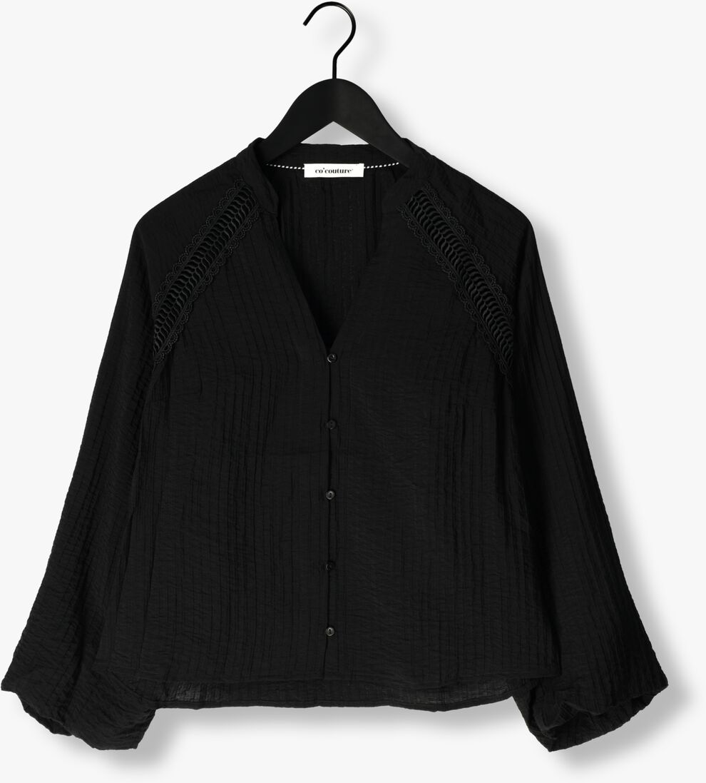 zwarte co'couture blouses shina lace v-shirt