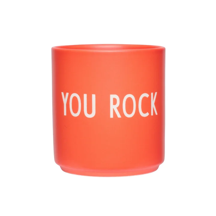 Design Letters - AJ Favourite Porzellan Becher, You Rock / red