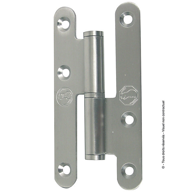 Paumelle parisienne droit bout rond en inox 140x55 mm