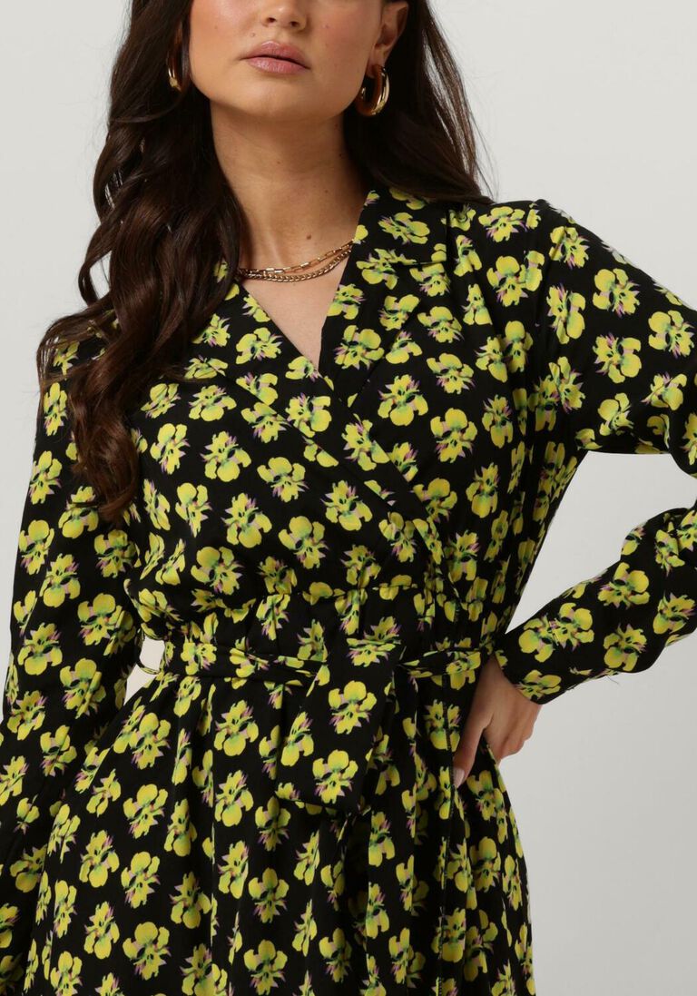 COLOURFUL REBEL gele colourful rebel maxi jurk vivian big flower maxi dress