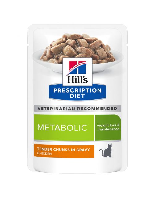 Hill's Prescription Diet Metabolic Weight Management Maaltijdzakjes - Kattenvoer - Kip 12x85 g