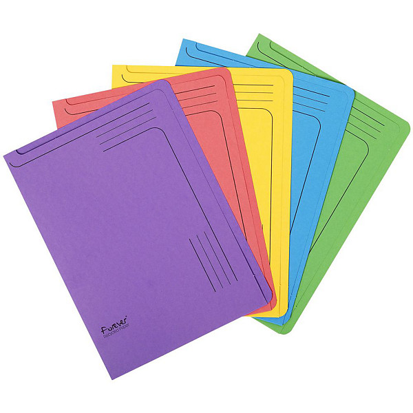 Exacompta Chemises à glissière Forever® A4, 150 feuilles, carton comprimé recyclé, 220 x 310 mm, couleurs assorties, lot de 5
