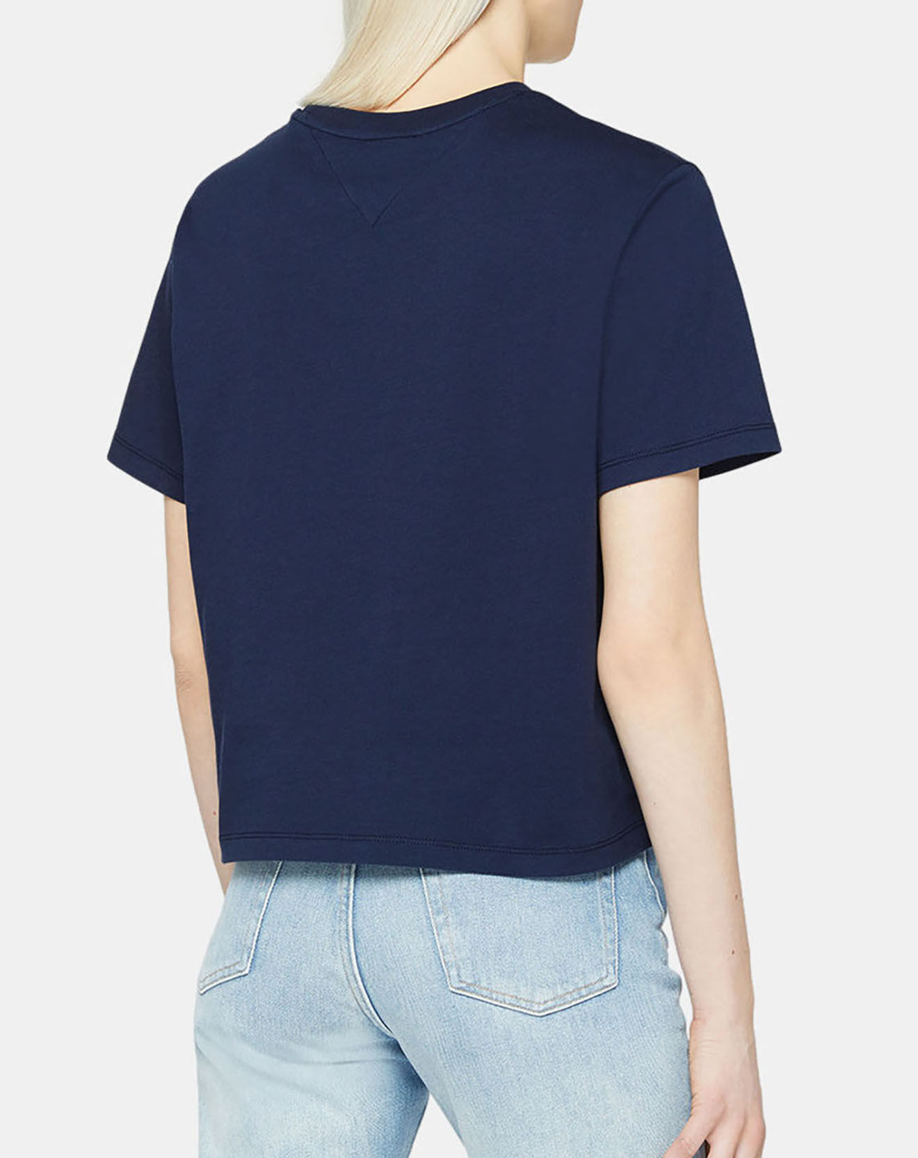 Tommy Jeans T-Shirt 100% Coton Bio linear logo bleu marine