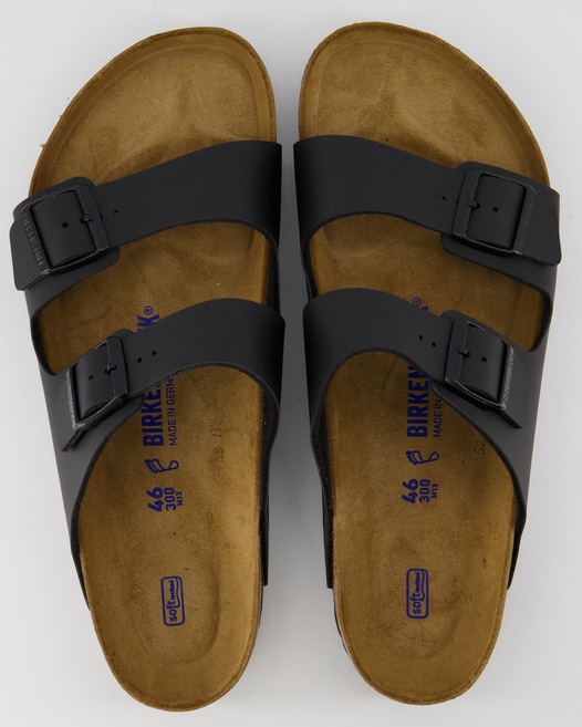 Birkenstock Arizona Weichbettung Pantoletten in Schwarz