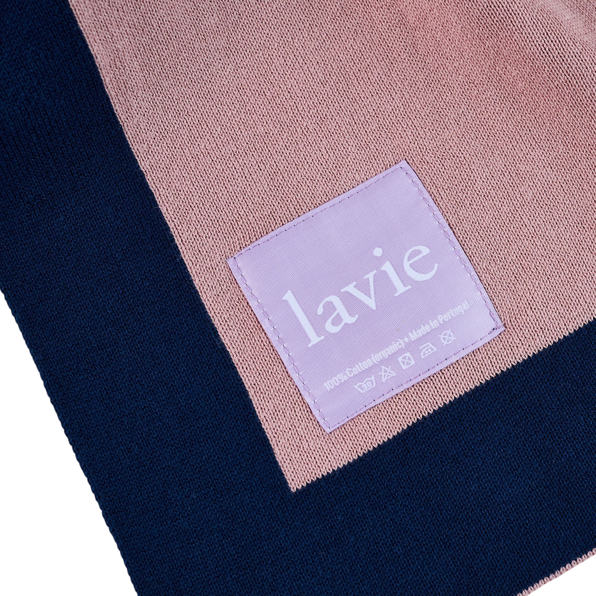 Wohndecke Lolla Dark Ash Rose/Indigo, Plaid 125x170 cm
