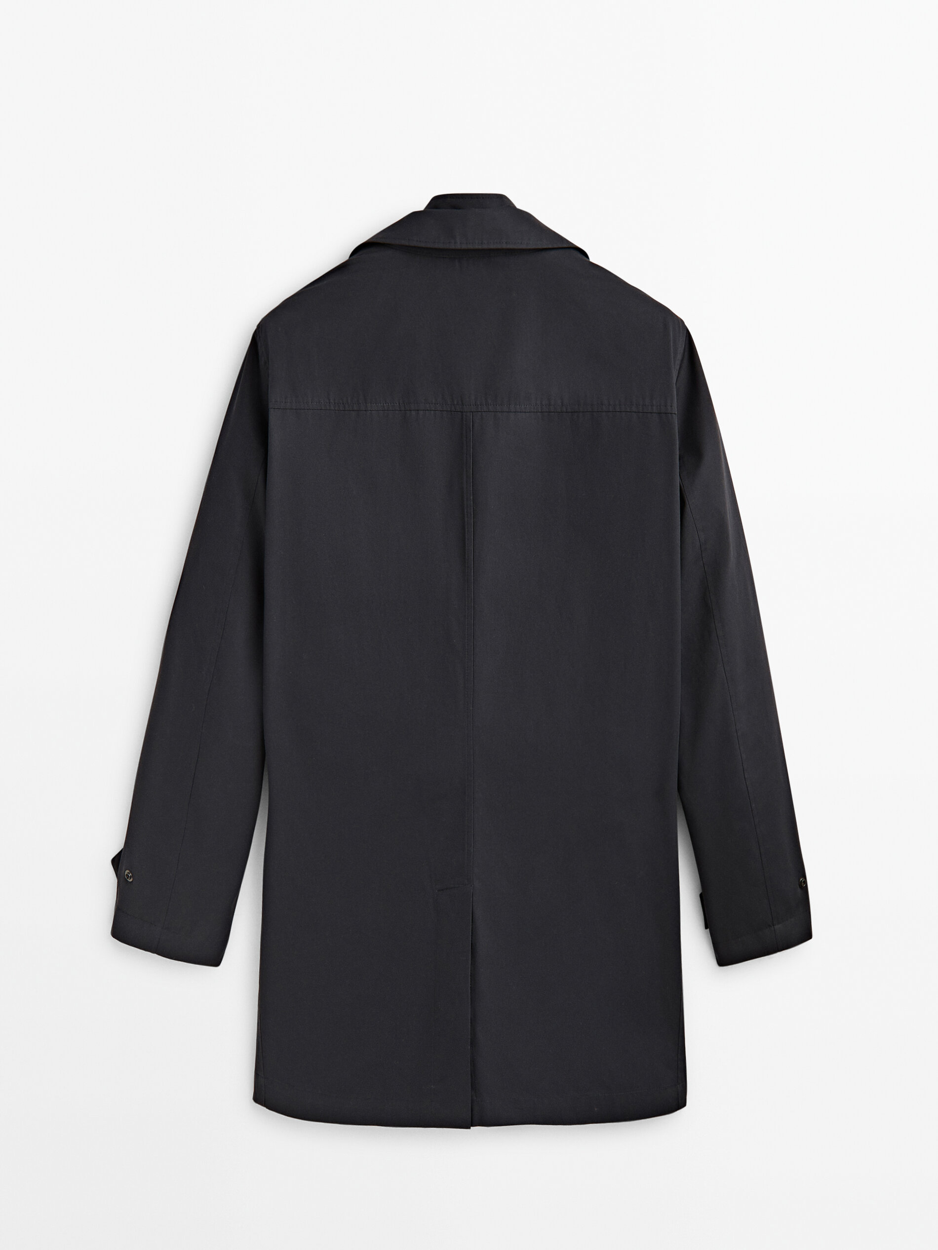 Trench coat de algodão com forro removível - AZUL MARINHO