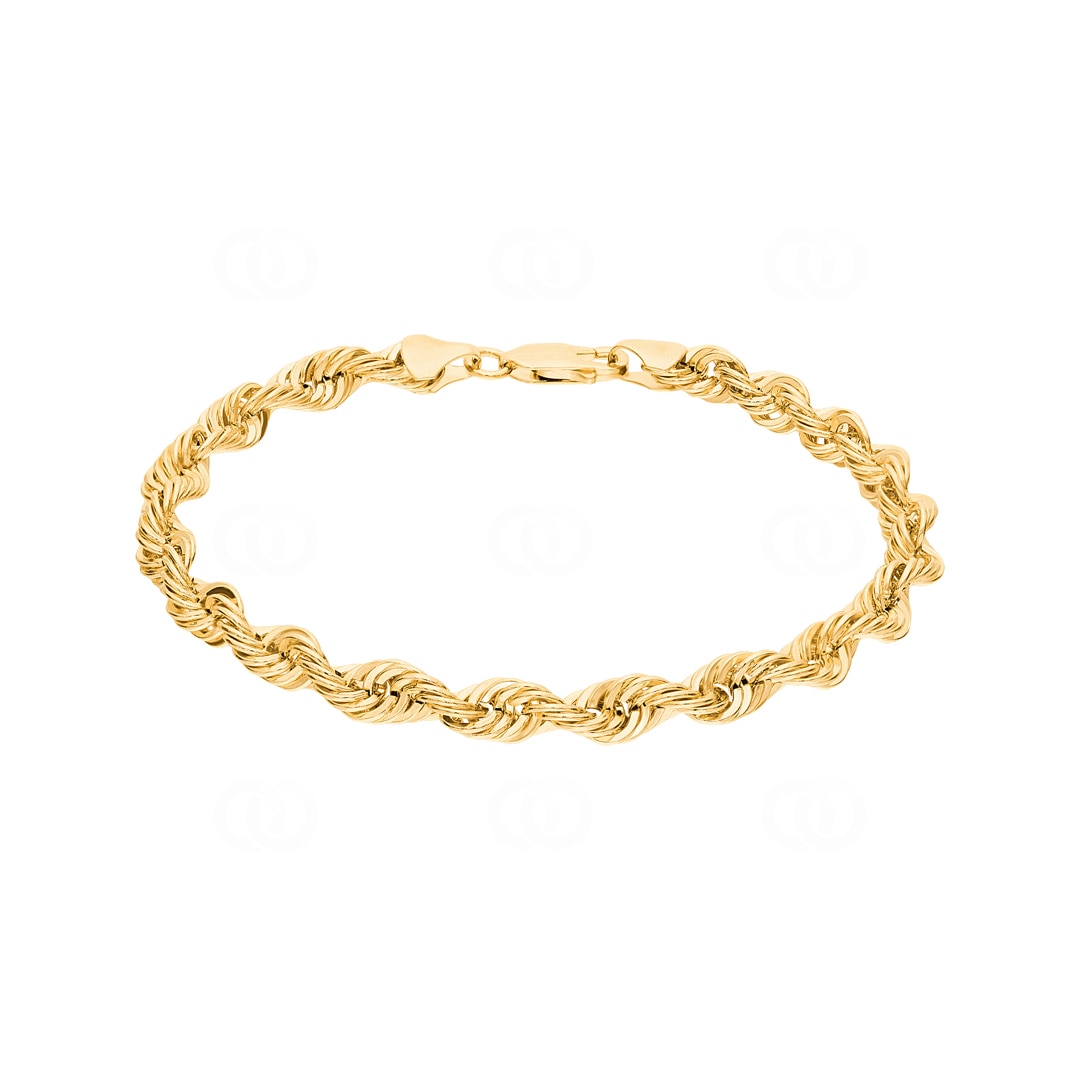 5.4mm Kordelarmband 750/18 K Gelbgold halbmassiv