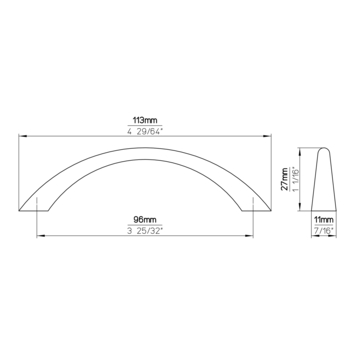 Greep Jose rvs look 115mm