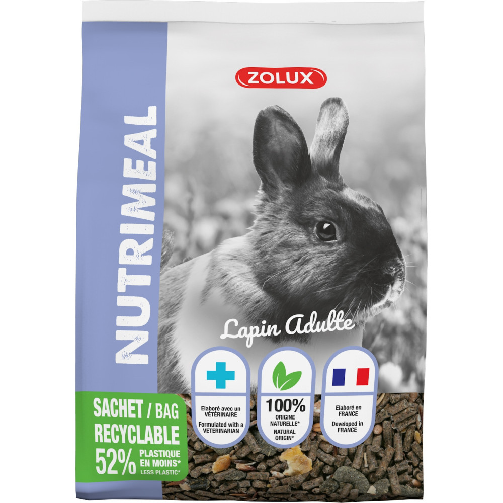 Alimentation granulés lapin nain adulte de 6 mois et + nutrimeal 800g