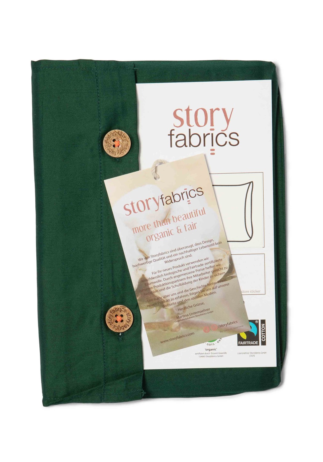 Storyfabrics Kissenbezug Satin Dunkelgrün
