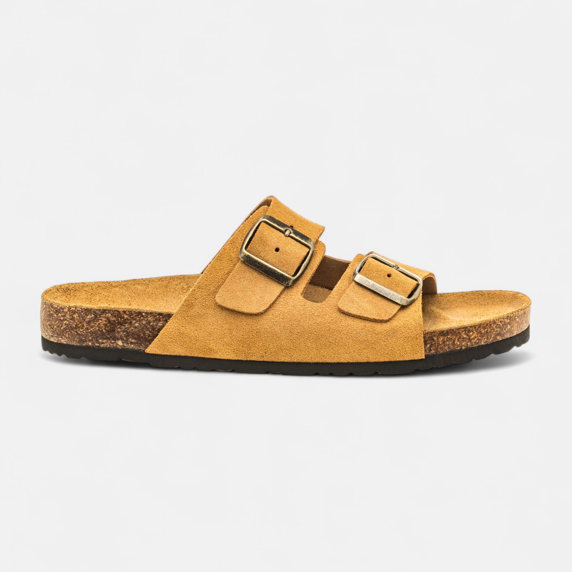 Mules semelle liège Homme en cuir beige