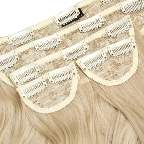 Super Thick 22 Inch 5 Piece Blow Dry Wavy Clip In Hair Extensions California Blonde