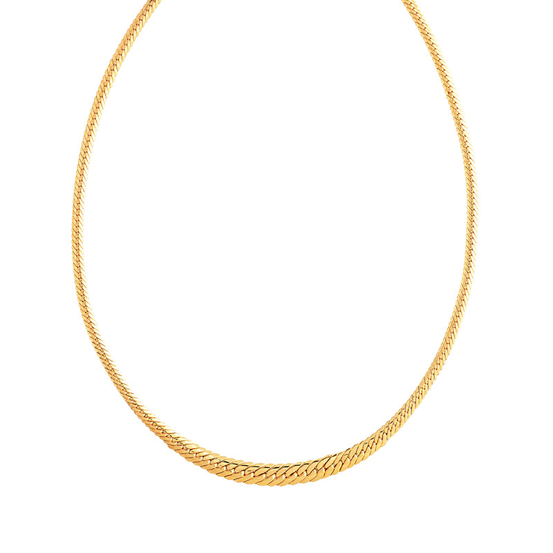 Collier or 375 jaune poli maille anglaise 42 cm