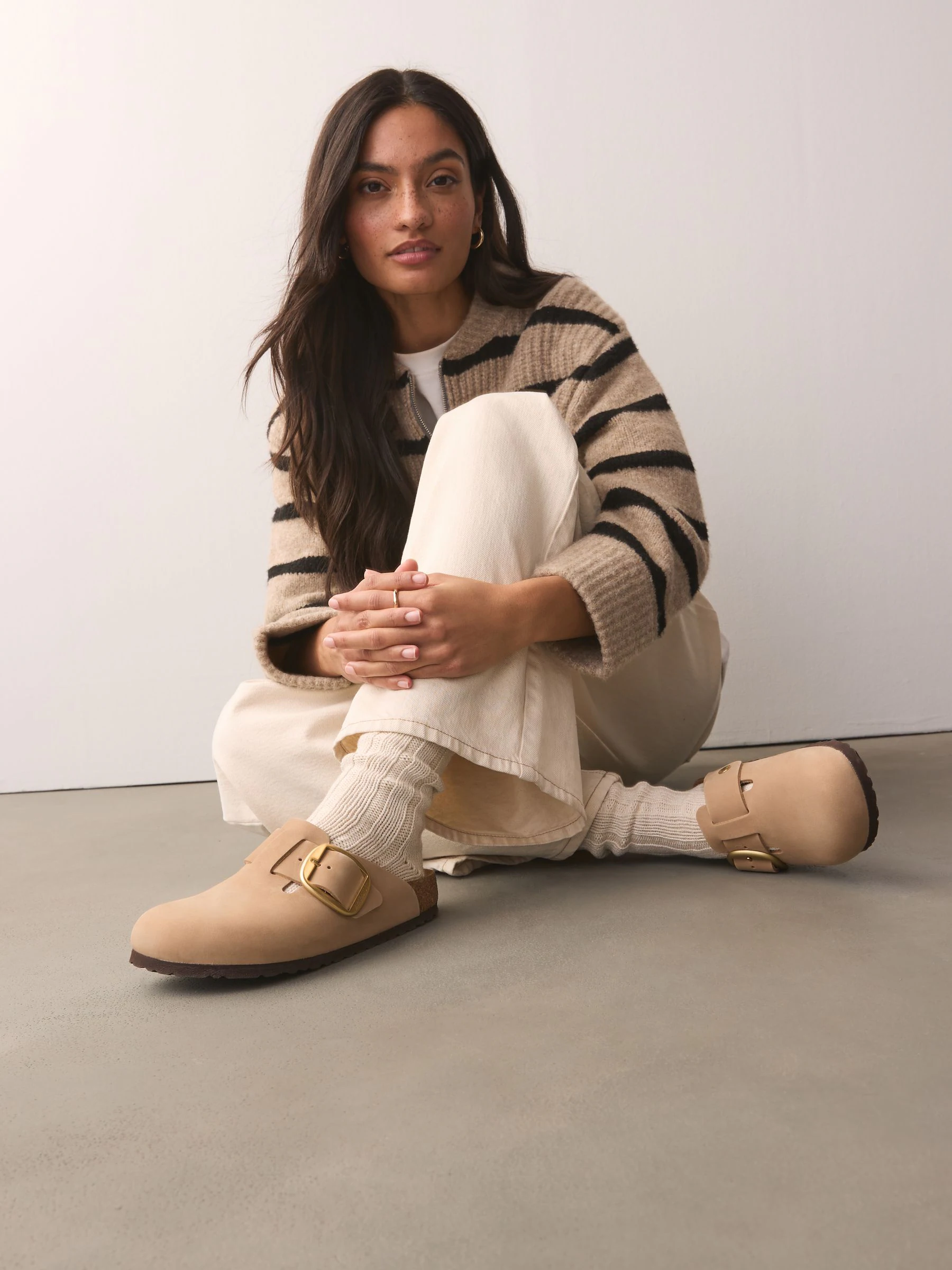 Birkenstock Boston klompen met grote gesp