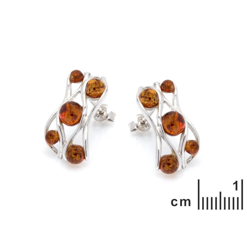 Boucles d'oreilles argent ambre