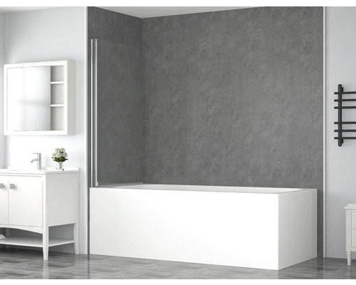 form&style badwand, 1-delig, BAFIA, 75 x 140 cm, helder glas, chroom profiel