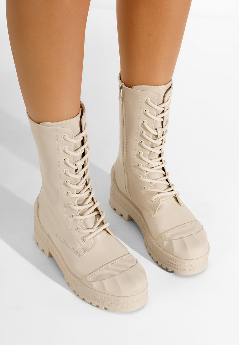 Bottines à lacets beige Serrato