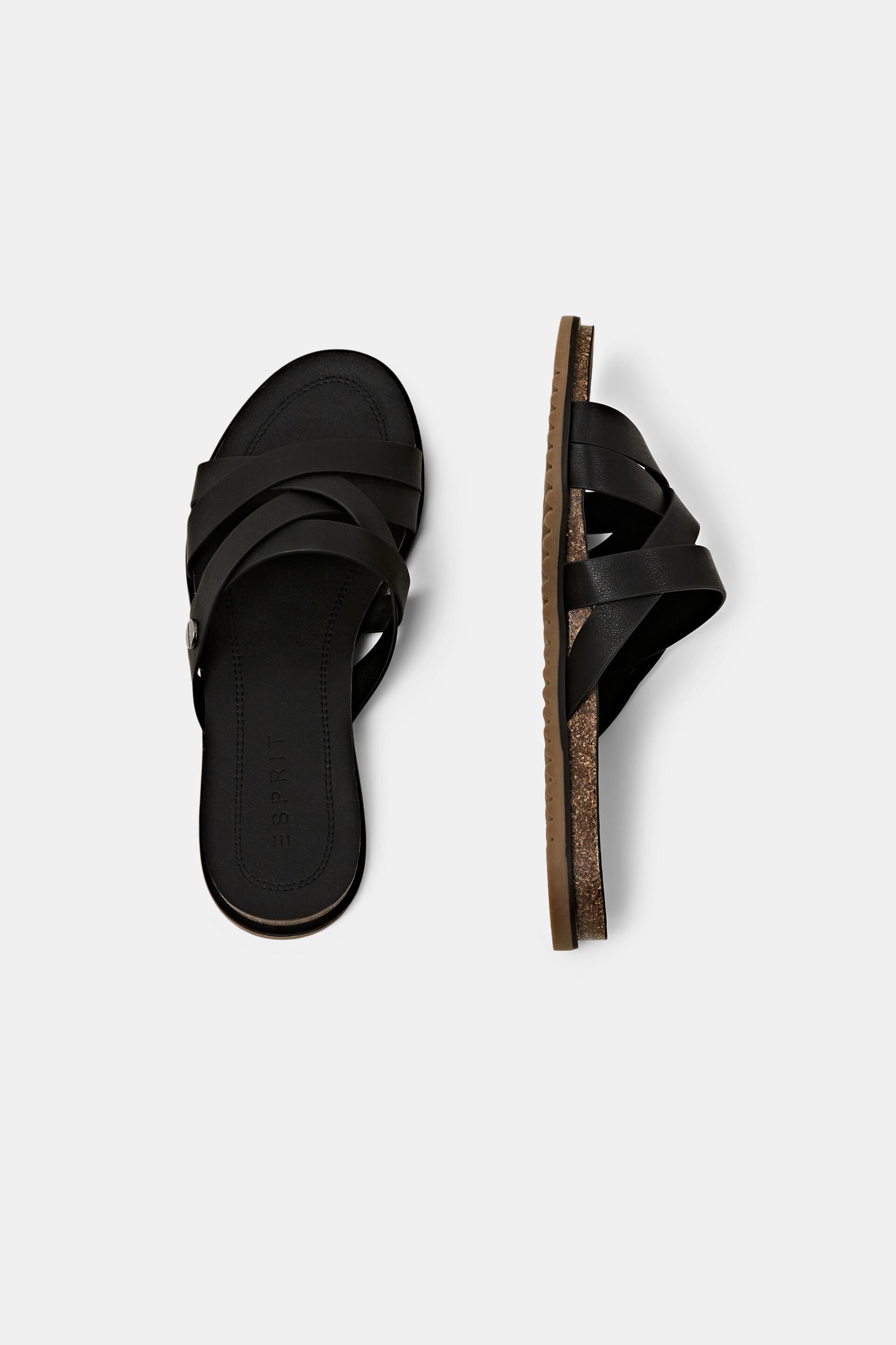 Sandales à enfiler en cuir vegan à brides croisées