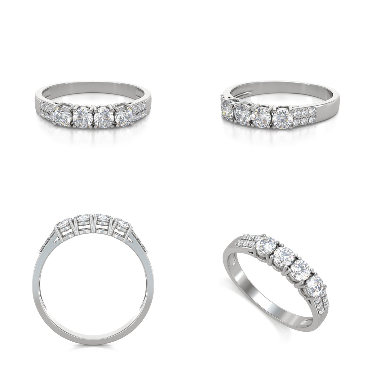 Bague ADEN Or Blanc Diamants 2.382grs