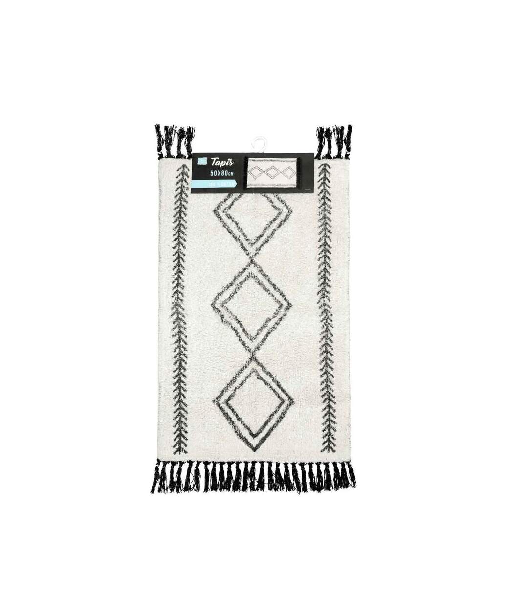 Tapis de Bain à Franges Freya 50x80cm Blanc