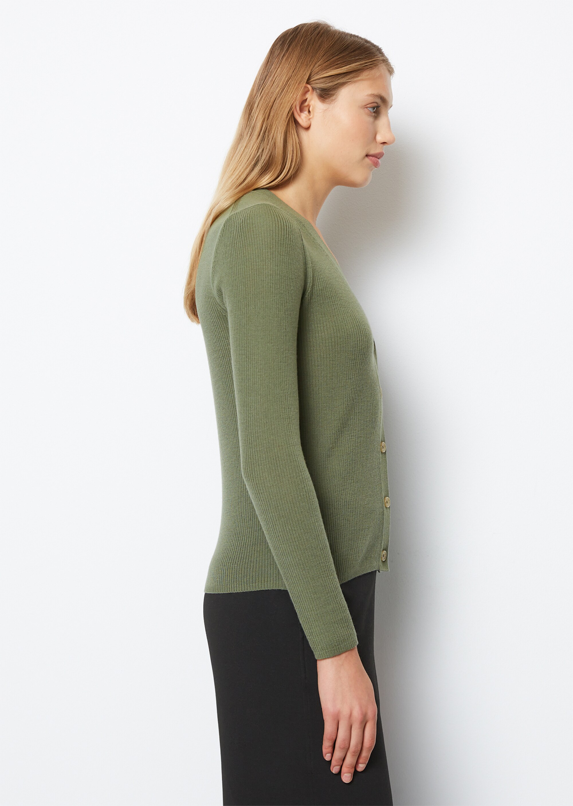 V-Neck-Cardigan slimaus softer Merinowolle