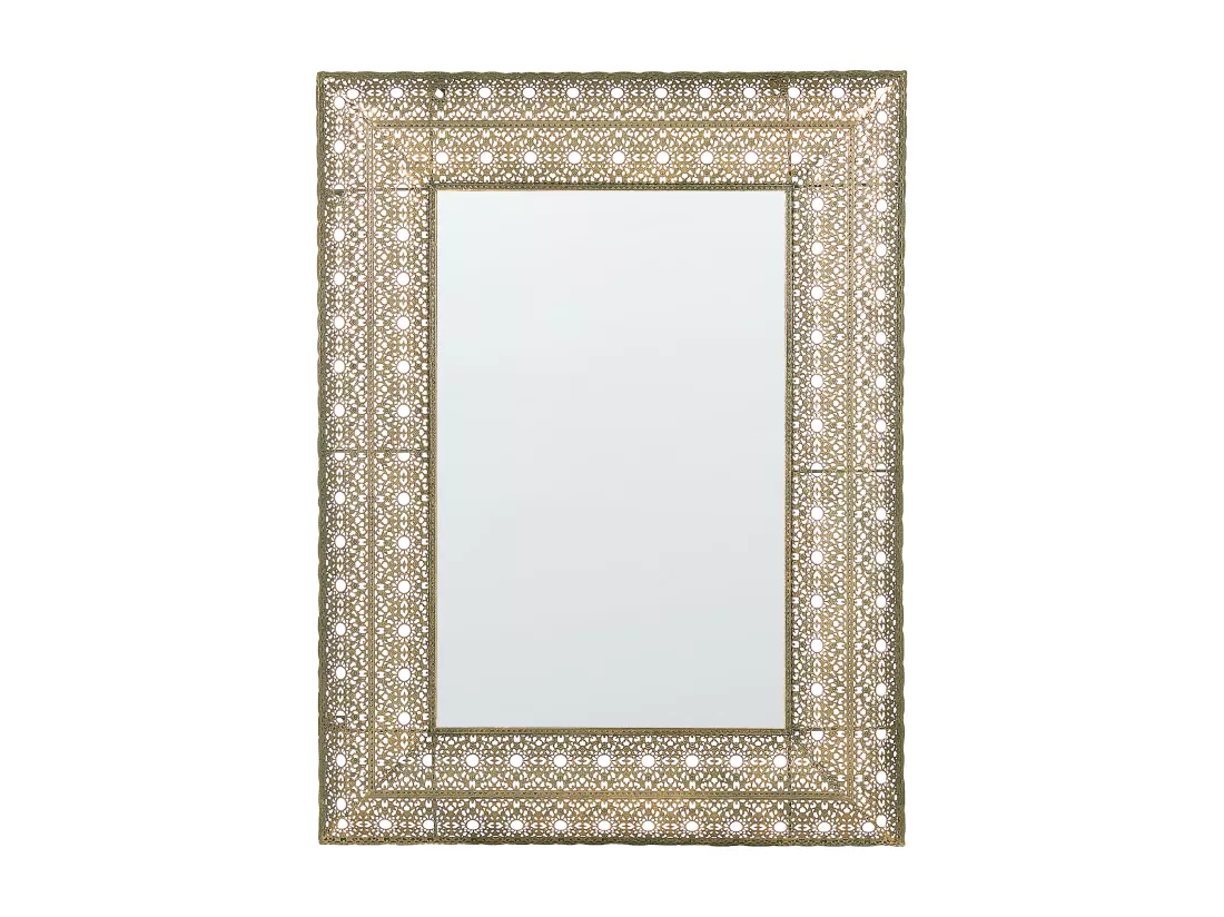 Miroir DEHRADUN 69 cm 90 cm Métal Doré