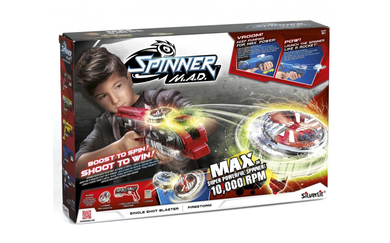 Spinner M.A.D. Single Shot Blaster Firestorm rood