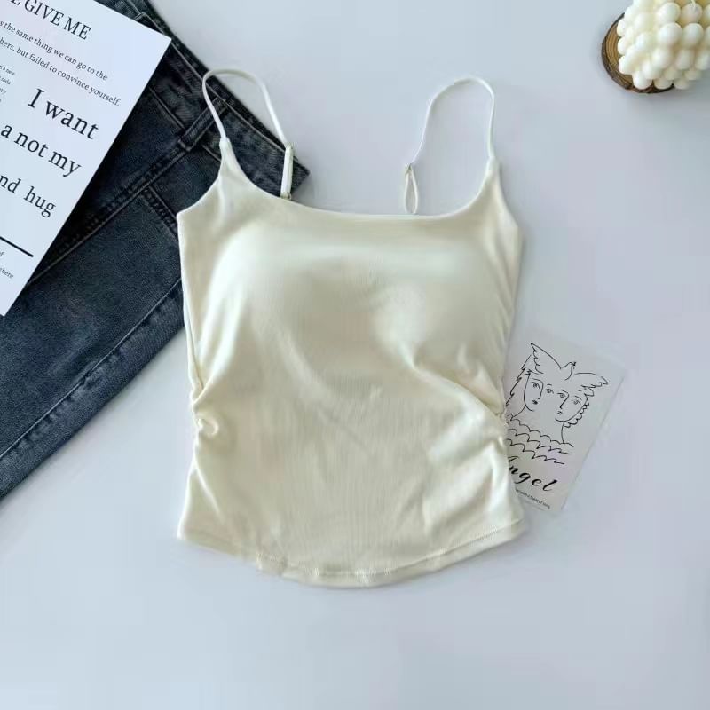 Wildery - Effen geplooide cami-top met vulling