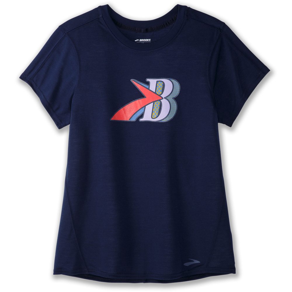 Brooks Distance Graphic T-Shirt Damen navy