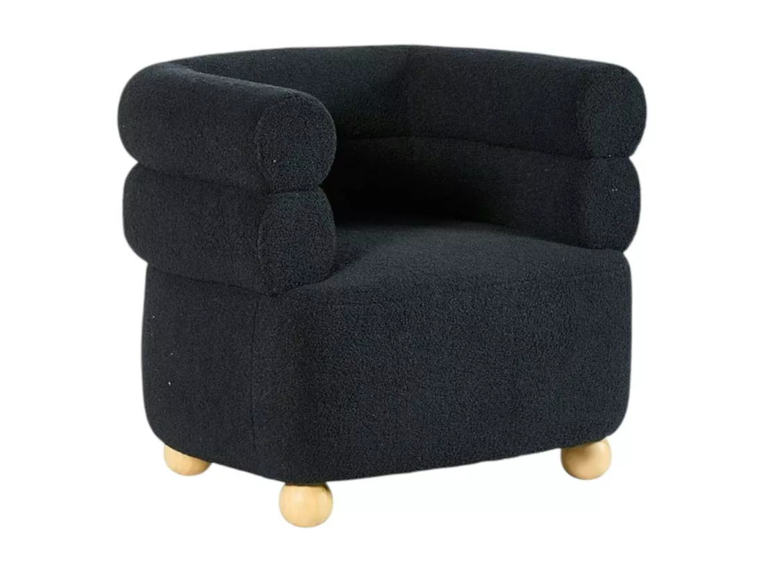 Fauteuil cabriolet design tissu bouclé bleu IENA
