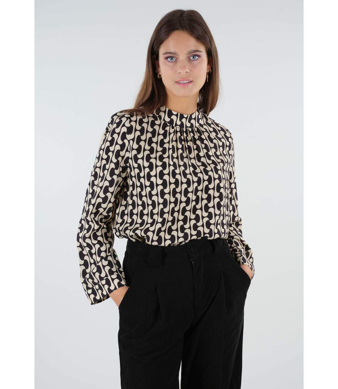 Blouse imprimée géométrique SALMA