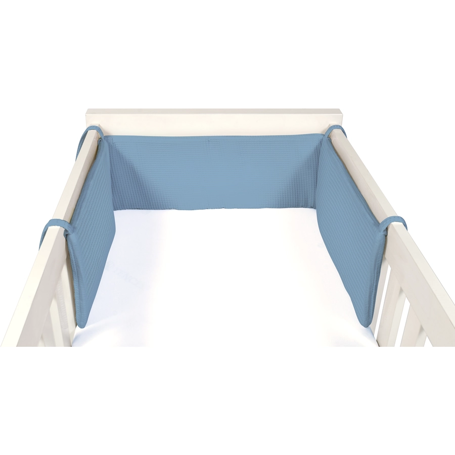 Dr. Sonne Nestchen Waffelpiquet Uni blau 26 x 180 cm