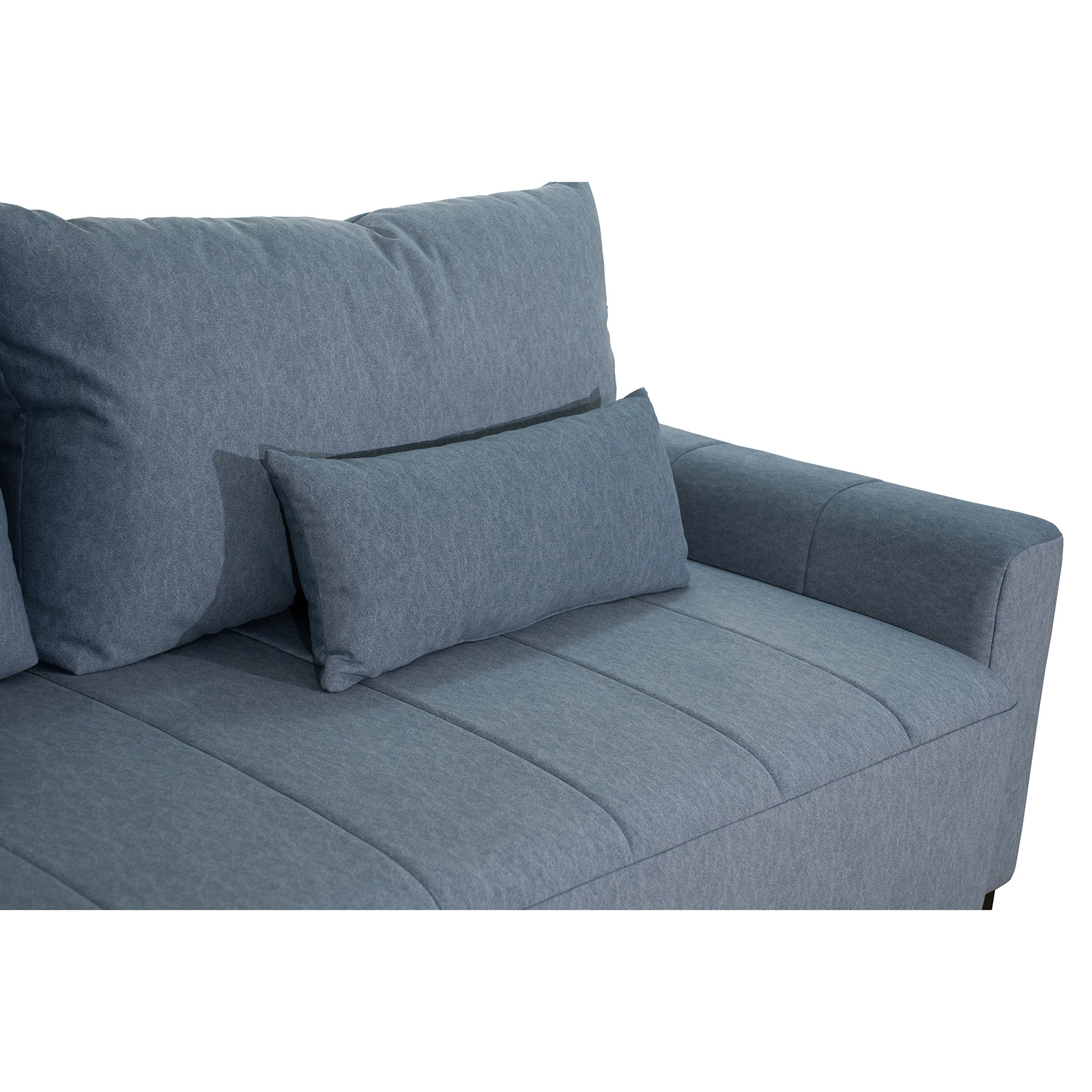 3-Sitzer Sofa - grau - Samt - mit Staukasten