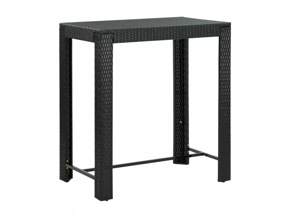 Ensemble de bar d'extérieur 5 pcs accoudoir Résine tressée Noir