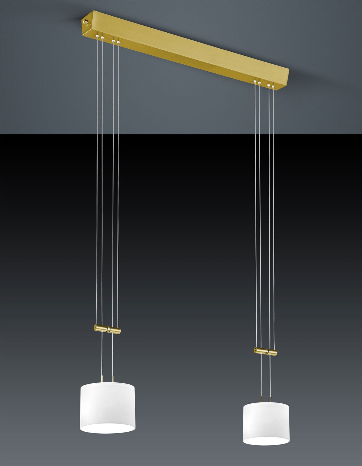 BANKAMP LED Pendellampe GRAZIA 2-flg messingfarbig