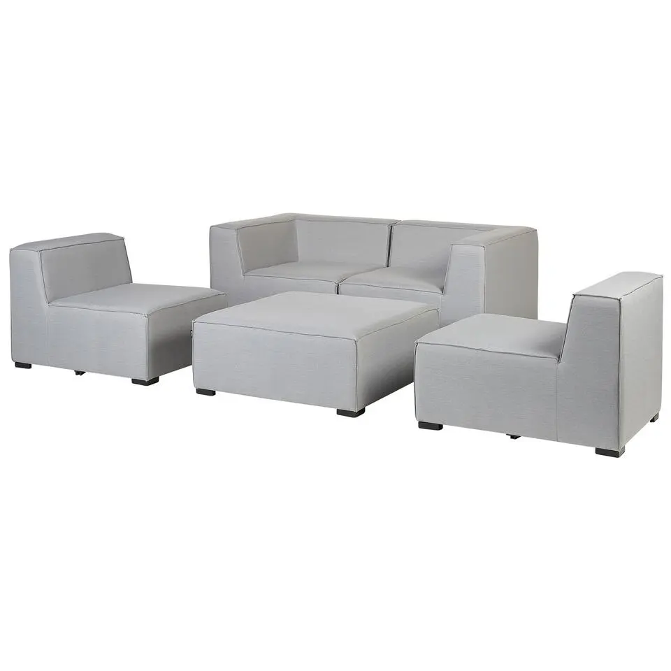 AREZZO - Tuinbank voor 4 - Lichtgrijs - Polyester
