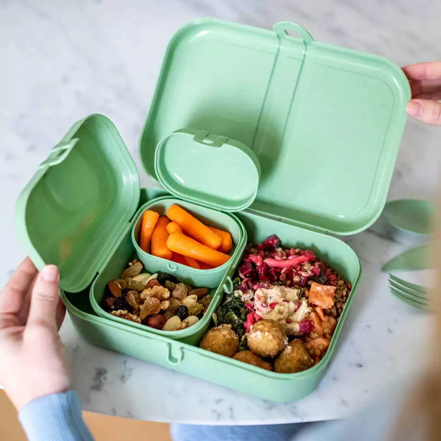 Koziol Lunchbox-Set inkl. Besteck Pascal Ready grün