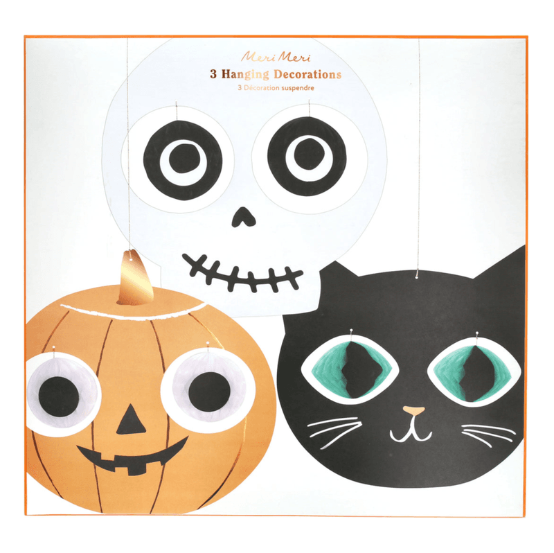 Meri Meri Halloween Hengende Hode Dekorasjon, 3 stk.