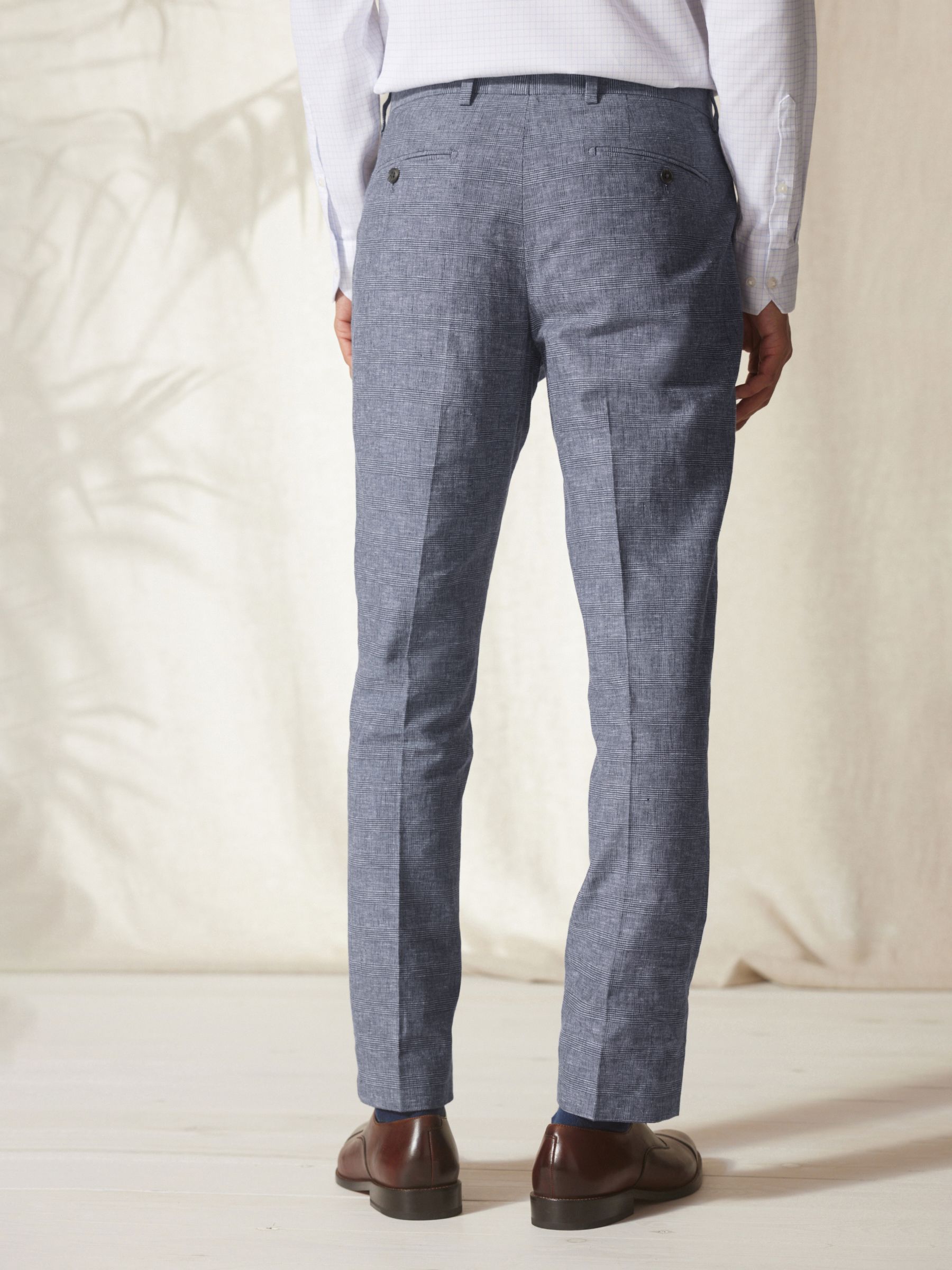 Blauw - Slim-fit kostuum van linnemix: broek